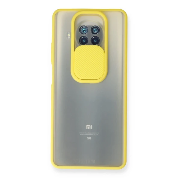 Xiaomi Mi 10t Lite Kılıf Palm Buzlu Kamera Sürgülü Silikon - Sarı ürün görseli 1