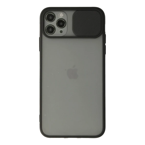iPhone 11 Pro Kılıf Palm Buzlu Kamera Sürgülü Silikon - Siyah ürün görseli 1