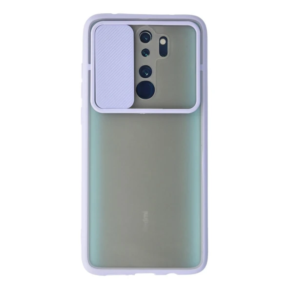 Xiaomi Redmi Note 8 Pro Kılıf Palm Buzlu Kamera Sürgülü Silikon - Lila ürün görseli 1
