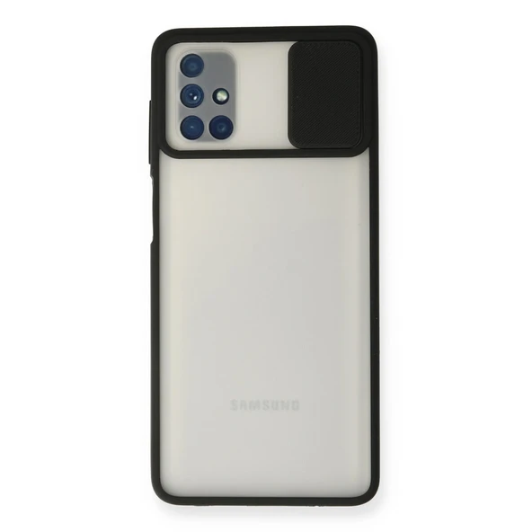 Samsung Galaxy M51 Kılıf Palm Buzlu Kamera Sürgülü Silikon - Siyah ürün görseli 1