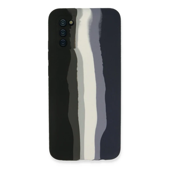 Samsung Galaxy A03s Kılıf Ebruli Lansman Silikon - Siyah-lacivert ürün görseli 1