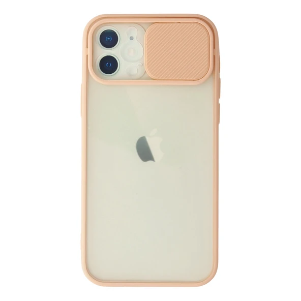 iPhone 12 Kılıf Palm Buzlu Kamera Sürgülü Silikon - Pembe ürün görseli 1