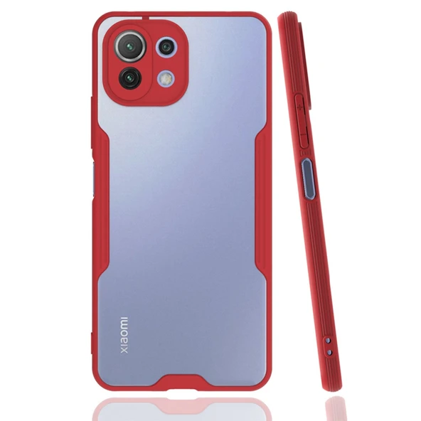 Xiaomi Mi 11 Lite Kılıf Platin Silikon - Kırmızı ürün görseli 1