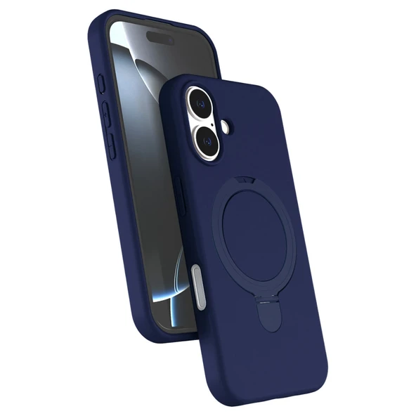 iPhone 16 Plus Regal Magsafe Standlı Kapak - Lacivert ürün görseli 1