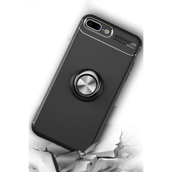 iPhone 7 Plus Kılıf Range Yüzüklü Silikon - Kırmızı - Resim 7