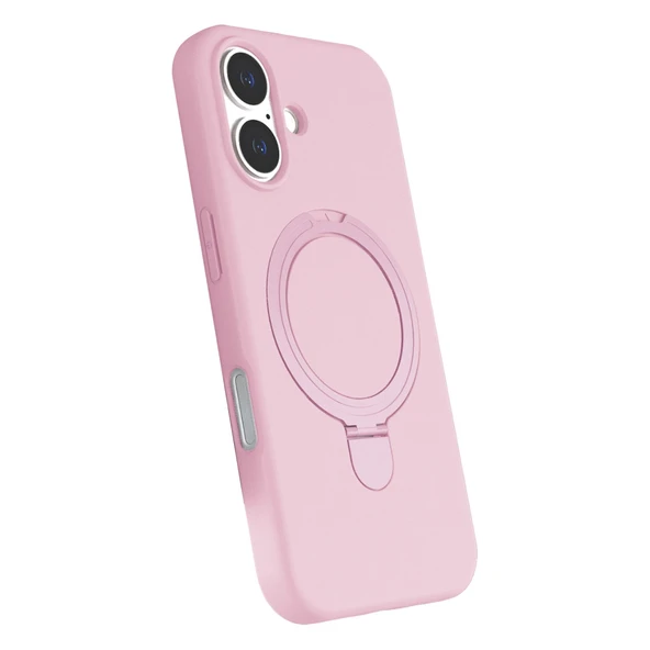 iPhone 16 Plus Regal Magsafe Standlı Kapak - Açık Pembe - Resim 3