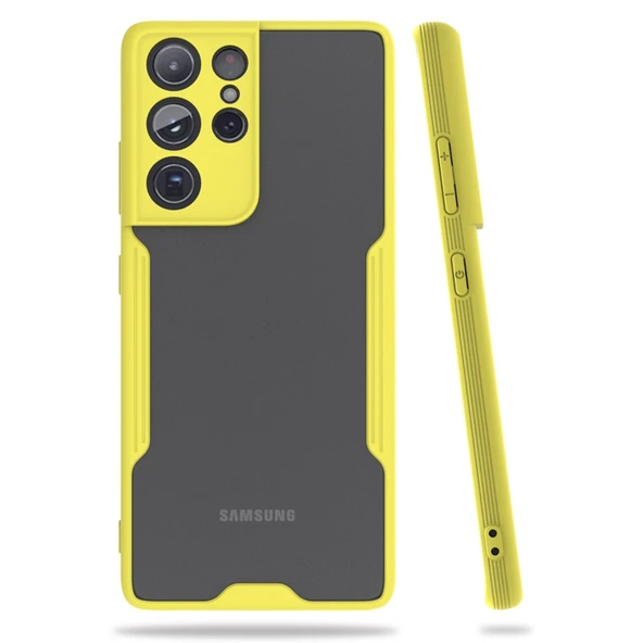 Samsung Galaxy S21 Ultra Kılıf Platin Silikon - Sarı ürün görseli 1