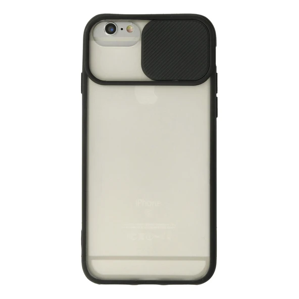 iPhone 6 Plus Kılıf Palm Buzlu Kamera Sürgülü Silikon - Siyah ürün görseli 1