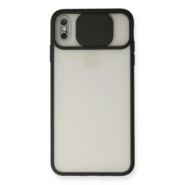 iPhone Xs Max Kılıf Palm Buzlu Kamera Sürgülü Silikon - Siyah ürün görseli 1