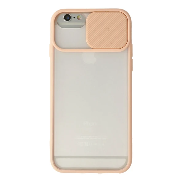 iPhone 6 Plus Kılıf Palm Buzlu Kamera Sürgülü Silikon - Pembe ürün görseli 1