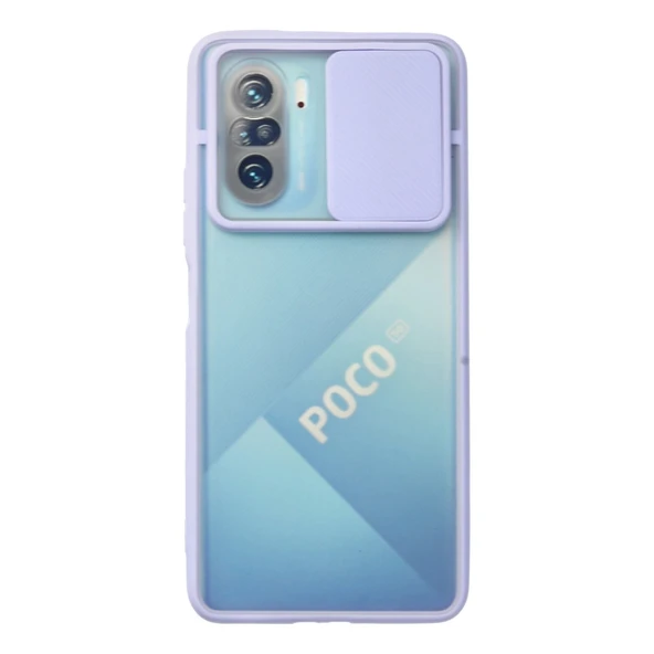 Xiaomi Poco F3 Kılıf Palm Buzlu Kamera Sürgülü Silikon - Lila ürün görseli 1