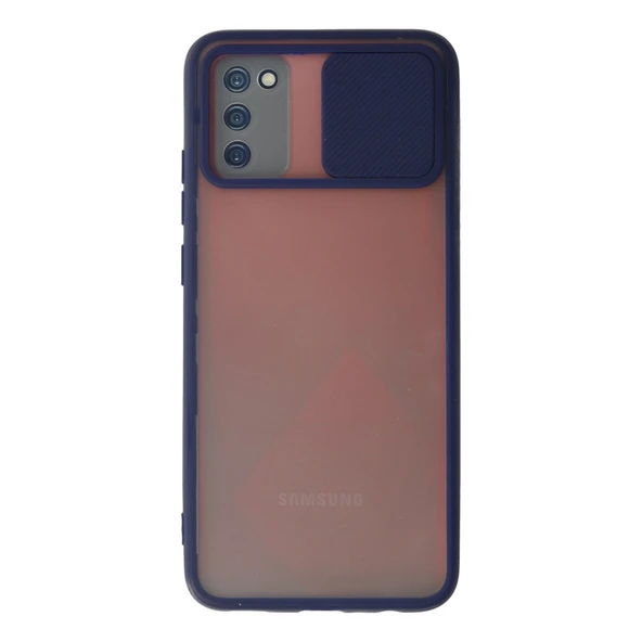 Samsung Galaxy A03s Kılıf Palm Buzlu Kamera Sürgülü Silikon - Lacivert ürün görseli 1