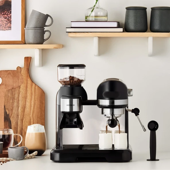 Coffeemaid Kahve Öğütücülü, Süt Köpürtücülü, 19 Bar Basınçlı Espresso, Latte, Cappuccino, Americano Makinesi 1,4l ürün görseli 1