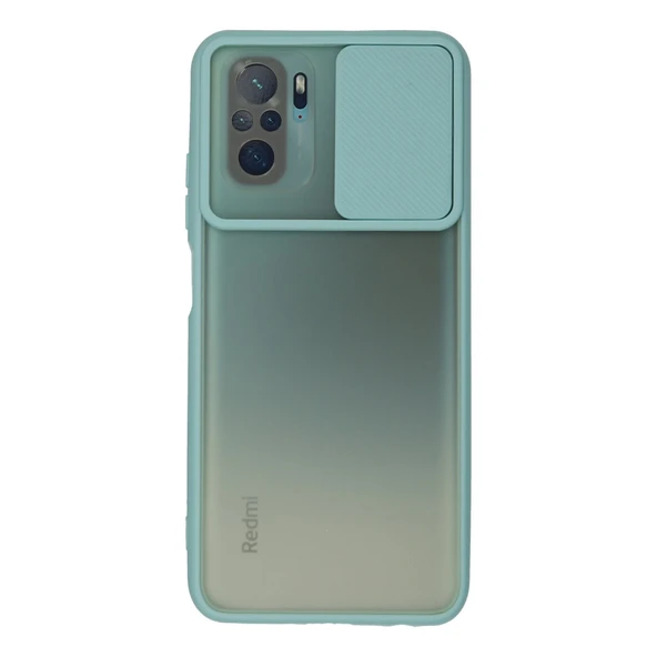 Xiaomi Redmi Note 10 Kılıf Palm Buzlu Kamera Sürgülü Silikon - Turkuaz ürün görseli 1
