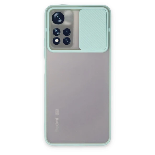 Xiaomi Redmi Note 11t Kılıf Palm Buzlu Kamera Sürgülü Silikon - Turkuaz ürün görseli 1