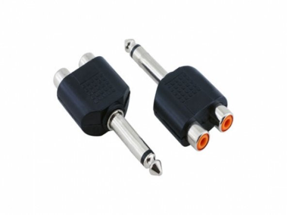 6.3 mm Mono Erkek-2 Rca Dişi Çevirici ürün görseli 1