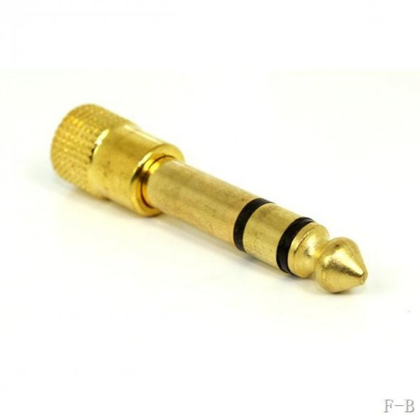 6.3 mm Erkek- 3.5 mm Dişi Stereo Çevirici Gold ürün görseli 1
