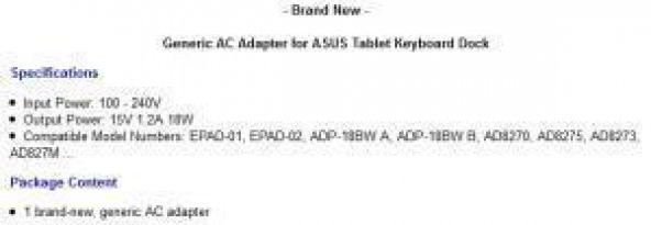 Asus Tablet Adaptörü 15 volt 1.25 amper Usb Çıkışlı - Resim 2