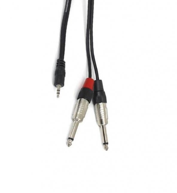 3.5 mm Stereo to 2x6.3 mm Mono Kablo 1.5 metre ürün görseli 1