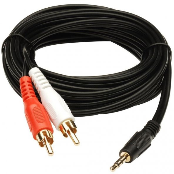 3.5mm Stereo To 2RCA Audio Aux Ses Kablosu ürün görseli 1