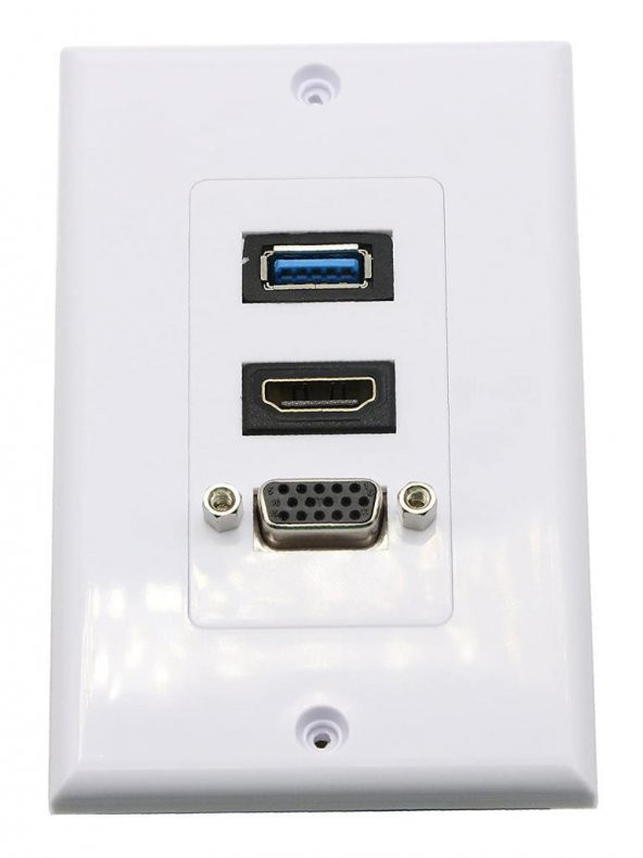 Vga+Hdmi+Usb Duvar Prizi Kablolu ürün görseli 1