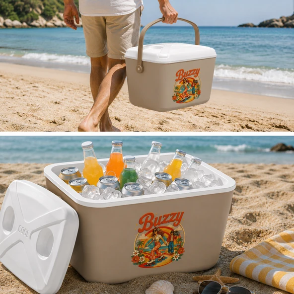 Kale Termos 15 LT BUZZY RETRO BUZLUK TERMOS (1177 COOLER BOX) - Resim 7
