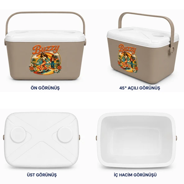Kale Termos 15 LT BUZZY RETRO BUZLUK TERMOS (1177 COOLER BOX) - Resim 5