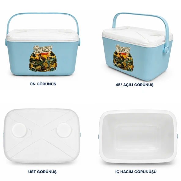Kale Termos 15 LT BUZZY RETRO BUZLUK TERMOS (1177 COOLER BOX) - Resim 4