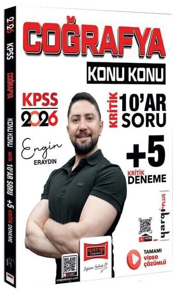Yargı 2026 KPSS Coğrafya Konu Konu Kritik 10 ar Soru + 5 Deneme Çözümlü - Engin Eraydın Yargı Yayınları ürün görseli 1
