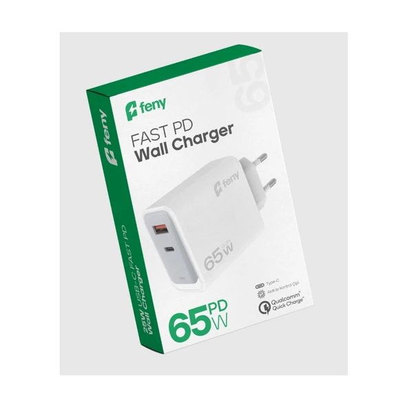 Nevamel® FENY FN-C65 65W USB+Type-C Akıllı Isı Kontrol Chip Qualcomm Quick Charge 3.0 ŞARJ Adaptörü(1923) ürün görseli 1