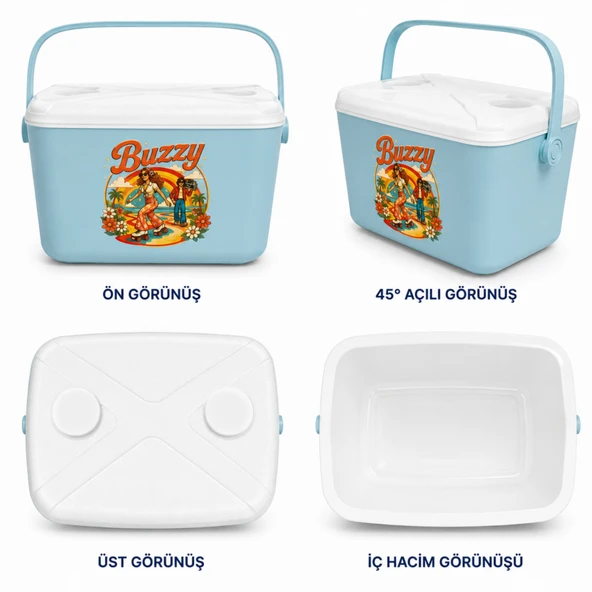 Kale Termos 15 LT BUZZY RETRO BUZLUK TERMOS (1177 COOLER BOX) - Resim 4