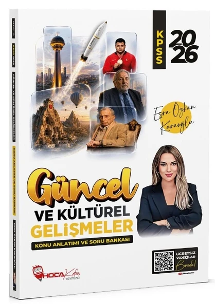 Hoca Kafası 2026 KPSS Güncel ve Kültürel Gelişmeler Konu Anlatımı ve Soru Bankası - Esra Özkan Karaoğlu Hoca Kafası Yayınları ürün görseli 1