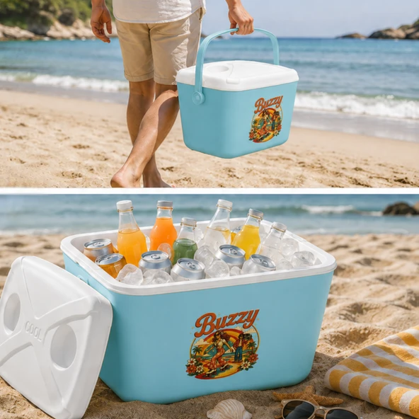 Kale Termos 15 LT BUZZY RETRO BUZLUK TERMOS (1177 COOLER BOX) - Resim 5