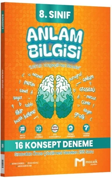 Mozaik 8. Sınıf Anlam Bilgisi Konsept 16 Deneme Çözümlü Mozaik Yayınları ürün görseli 1