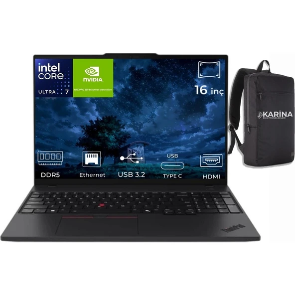 Lenovo Thinkpad P16S Gen 4 Ultra 7 255H 21QV000ATX-K09 48GB 1tb Rtx Pro 500 Blackwell Generation 6gb W11PRO 16" IPS 60Hz Wuxga Taşınabilir Iş Istasyonu ürün görseli 1