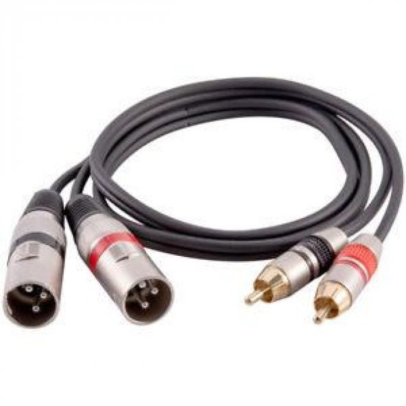 2 Rca Erkek-2 Xlr Erkek Kablo 3 metre ürün görseli 1