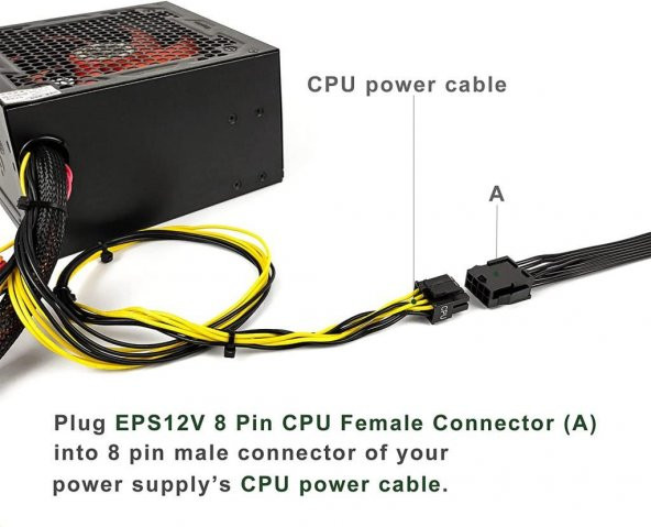 8 pin to 8+4 pin Cpu Kablo Çevirici - Resim 2