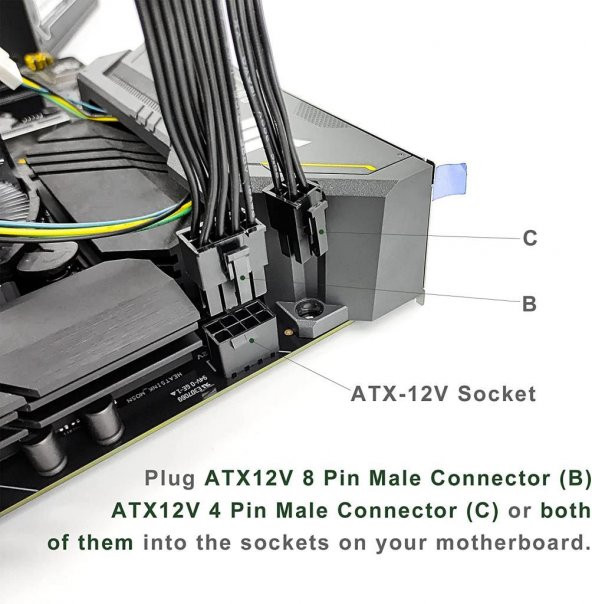 8 pin to 8+4 pin Cpu Kablo Çevirici - Resim 3