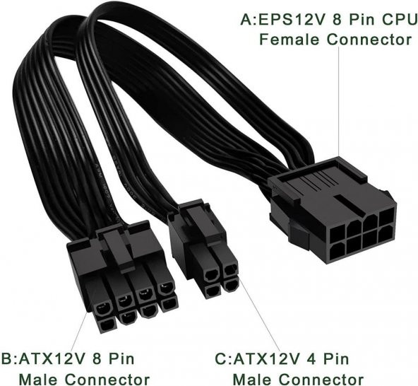 8 pin to 8+4 pin Cpu Kablo Çevirici - Resim 5