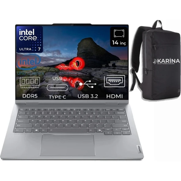 Lenovo Thinkbook 14 2-In-1 G4 Iml Intel Core Ultra 7 155U 21MX002VTR-050 32GB 4tb+4tb Intel Graphics Freedos 14" Wuxga Ikisi Bir Arada Notebook ürün görseli 1