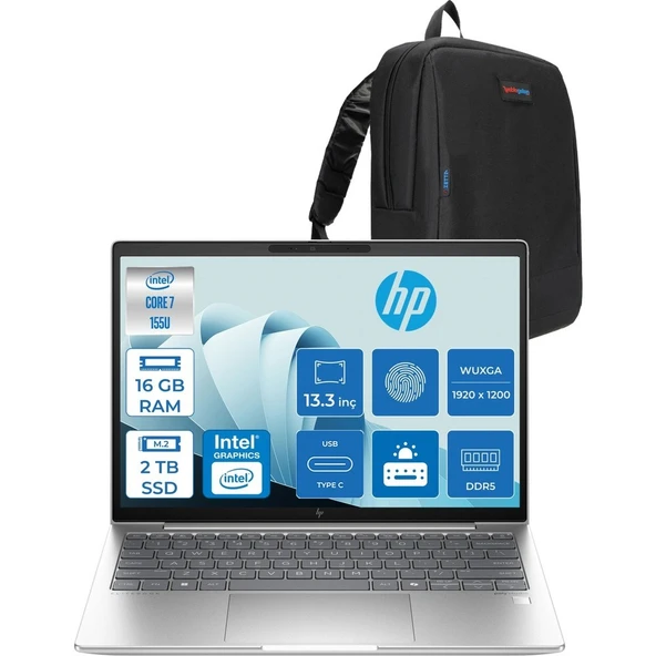 HP Elitebook 630 G11 Wolfpro Intel ULTRA7-155U 16GB Ddr5 2tb SSD 13,3 Wuxga Freedos Dizüstü Bilgisayar 99C0F2EA03+ZETTAÇANTA ürün görseli 1