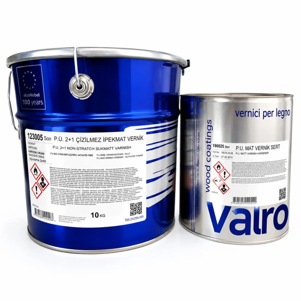 Valresa Poliüretan İpek Mat Vernik Çizilmez 10+5 Kg ürün görseli 1
