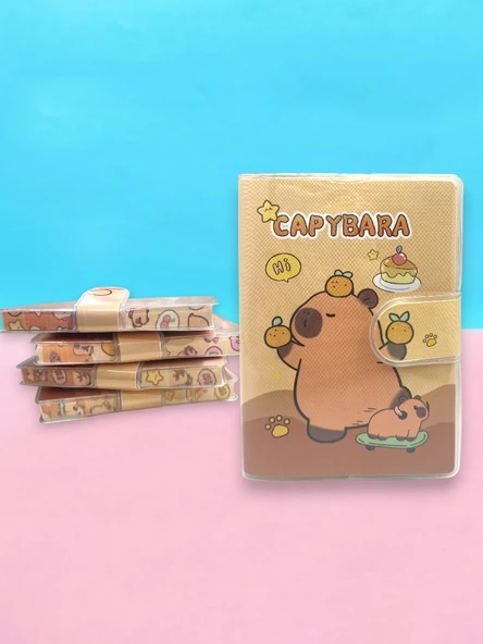 Capybara A7 Not Defteri , Çıt Çıtlı Cep Defteri - Kaykaylı Capybara ürün görseli 1