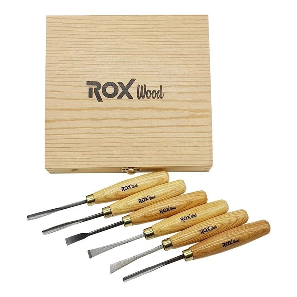 Rox Wood Ahşap Oyma Iskarpela Seti 6 Parça Ahşap Kutulu ürün görseli 1