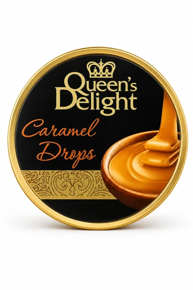 Queens Delight Karamel Aromalı Şeker (Caramel Drops) 150 gr ürün görseli 1