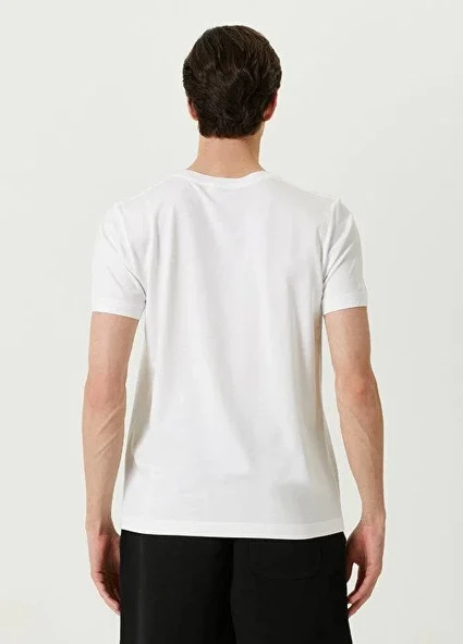 Unisex Basic Bisiklet Yaka Regular T-shirt - Beyaz - Resim 5