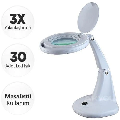 Led Işıklı Masaüstü Büyüteç 3X - 2015 - Resim 4