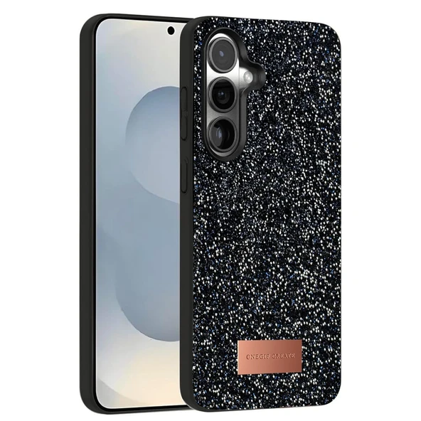 Onegif Samsung Galaxy S25 Bright Simli Kapak - Siyah ürün görseli 1