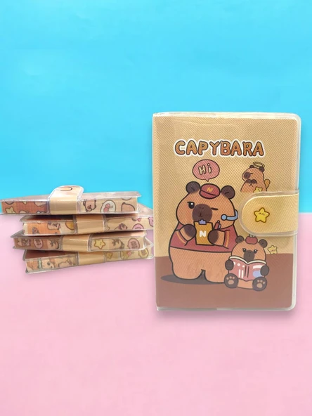 Capybara A7 Not Defteri , Çıt Çıtlı Cep Defteri - Kitap Okuyan Capybara ürün görseli 1