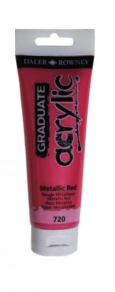 DALER ROWNEY  720 GRADUATE AKRİLİK BOYA  METALLİC RED 120 ML ürün görseli 1